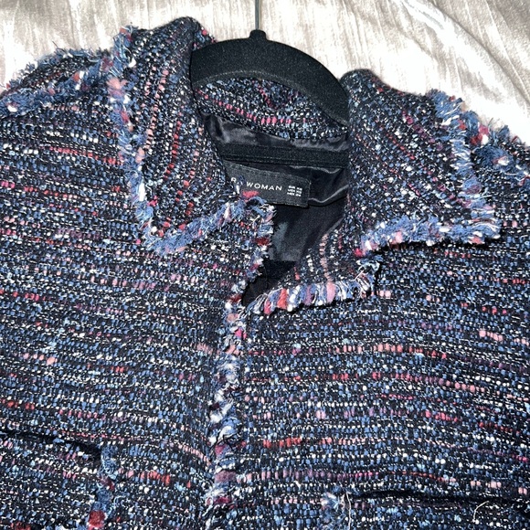 Zara tweeted textured jacket blazer (XS) - Picture 2 of 6